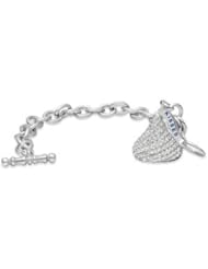7.5 Inch 3D Cz Hersheys Kiss Charm Bracelet Sterling Silver 19.25X16.00 Mm 85208
