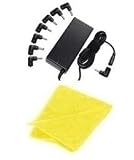 Laptop Replacement Universal AC Power Adapter (includes Power Cord) for Toshiba, Sony, Acer, Asus, Samsung, Fujitsu, Dell, IBM, Lenovo, HP, Compaq, NEC, Gateway Laptop / Notebook / Computer ( 15-20V, 70W, 8 Connectors ) - Includes Soft Nonporous Microfiber Cleaning Cloth