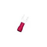 【ノーブランド品】100PCS　絶縁　スペード　フォーク　コネクタ　電気クリンプ　ワイヤー端子　22-16awg　レッド