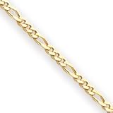 14k 1.75mm Concave Figaro Link Chain Anklet - 9 Inch