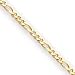14k 1.75mm Concave Figaro Link Chain Anklet - 10 Inch - Lobster Claw
