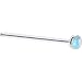 Solid 14KT White Gold 2mm Light Blue Synthetic Opal Straight Fishtail 3/4 - 20 Gauge