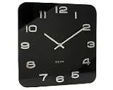 Modern Retro Karlsson Contemporary Black Glass Wall Clock