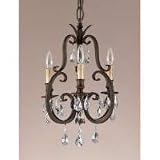 Salon MA Maison 3 Light Tortoise Shell Duo Mini Chandelier or Semi-Flush Mount