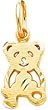 10K Yellow Gold Teddy Bear Charm Diamond Cut