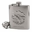 Stainless Steel Chrome Finish Fish Fishing Flask -8oz