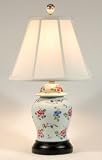 Delicate Floral Porcelain Bedside Table Lamp