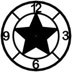 IMAGE OF Giant 36 Inch Diameter Hand-crafted Tower Wall Clock (Arabic Quad Numerals, Star Style)