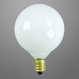 25 WATT WHITE VANITY GLOBE LONG LIFE DECORATIVE LIGHT BULB G16.5