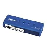 New Zonet KVM3324 4-Port USB KVM Switch W/ USB Hub Built-In Audio Ports For PC Sharing