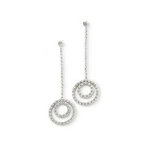 Genuine IceCarats Designer Jewelry Gift 14K White Gold Diamond Earring. Pair 3/8 Ct Tw Diamond Earrings Diamond Earrings In 14K White Gold