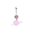 Valentine Pink Enamel Heart with Light Pink CZ