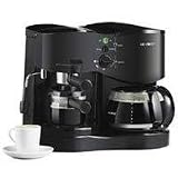 Mr. Coffee ECM21 4-Shot Espresso Machine and 8-Cup Coffeemaker Combo, Black
