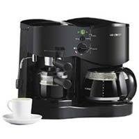 Mr. Coffee ECM21 4-Shot Espresso Machine and 8-Cup Coffeemaker Combo, Black