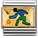 NOMINATION Italian Charm in stainless steel with enamel and 18k gold (Basketball Player)