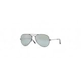 Ray-Ban Aviator Large Metal RB 3025 Sunglasses Shiny Black / Crystal Grey Mirror 55mm