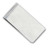 Rhodium-plated Satin Rectangle Money Clip