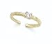 14K Pattern Band w/CZ toe ring - GH23928