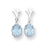 Sardelli - 14k White Gold Blue Topaz Dangle Earrings