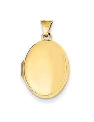 Genuine IceCarats Designer Jewelry Gift 14K Plain Polished Oval Locket