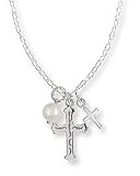 Boma Cross & Pearl Charm Necklace
