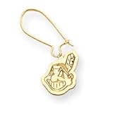 14K Cleveland Indians Cut Out Indian Head Wire Earrings