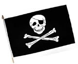 Pirate Flag On Stick Skull and Bones DesignIMAGE