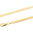 14K Yellow Gold Solid Flexible Herringbone - 16 inches