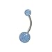 Light Blue Glitter Ball Acrylic Belly Button Ring