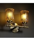 IMAGE OF Justice Design Group GLA-8522-16-CLRT-DBRZ Tradition Veneto Luce 2 Light Bath Vanity Light in Dark Bronze with Clear Textured glass