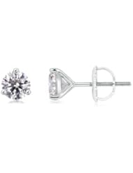 1 ct Solitaire Diamond Stud Earrings in Platinum
