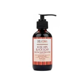Shea Terra Organics Rose Hip & Red Bush African Black Soap Face Wash 4 oz.