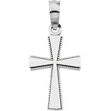 14K White Gold Fancy Filigree Cross