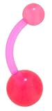 PINK Bioplast UV Glow Belly Button Ring