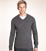 2 Longer Autograph Wool Rich V Neck Jumper with Cashmere