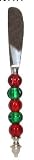 Decorative Spreader Set / 4 With Christmas Red and Green Glass Bead Handles