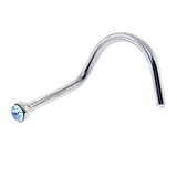 Light Blue Gem MICRO Nose Ring Twister