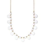 14K WHITE JADE NECKLACE, 17"