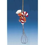 Gingerbread Kisses Boy Holding Whisk Kitchen Utensil Christmas Ornament 5