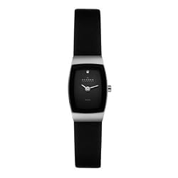 Skagen Women's 271SSLB Steel Collection Slim Black Leather Watch