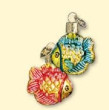 Old World Christmas Ornaments Small Fish Set of 2