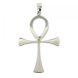 New Sterling Silver Dangle God Staff Ankh Cross Pendant