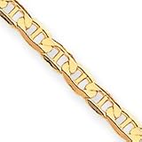 14k 4.5mm Concave Anchor Chain Necklace - 22 Inch - Lobster Claw - JewelryWeb