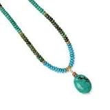 .925 Silver, Turquoise & Jasper Necklace- 16 IN