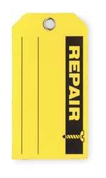 Industrial Grade 2RMV6 Production Tag, Repair, Pk 100
