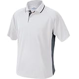 Men's Color Blocked Wicking Polo, White/Slate