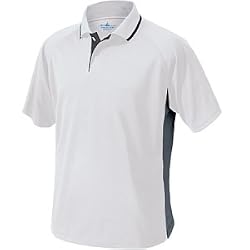 Men's Color Blocked Wicking Polo, White/Slate