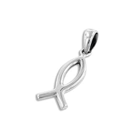 Classic Christian Fish Sterling Silver Charm Pendant