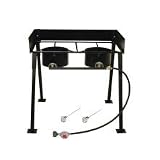 King Kooker Heavy Duty Black Portable Double Burner Outdoor Cooker Grill