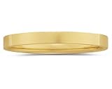 3 mm Plain Flat Comfort-Fit Men's Wedding Band in 14k Yellow Gold